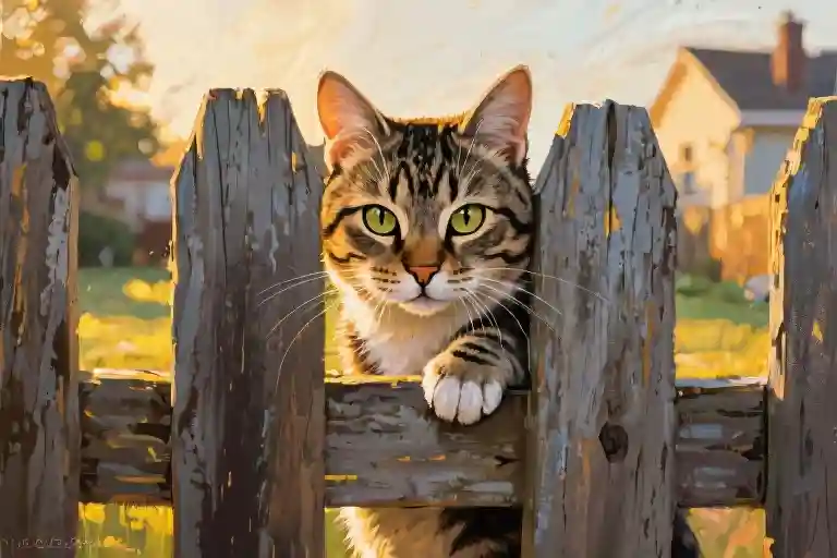 A Cat's View of Childhood Through the Fence Slats
